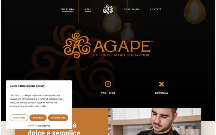 Screenshot of agapegelateria.it