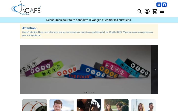 Snímek obrazovky agapemedia.fr