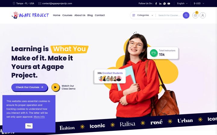 Screenshot of agapeprojectjc.com