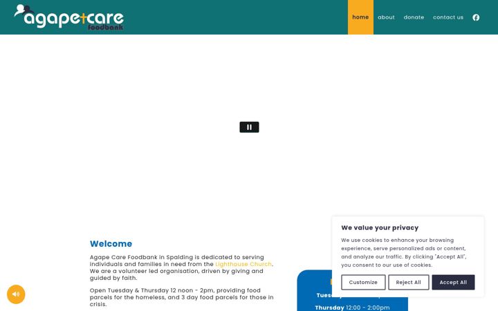 Screenshot of agapespalding.co.uk