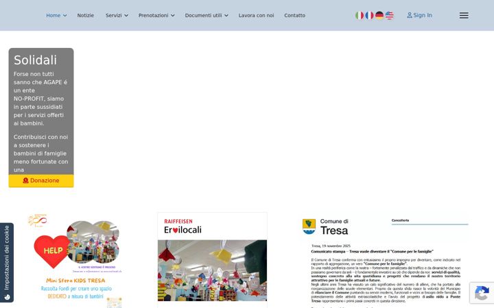 Screenshot of agapeticino.com