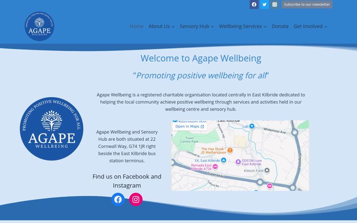 Screenshot ta' agapewellbeing.com