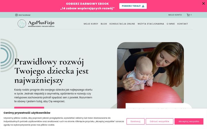 Kuvakaappaus sivustosta agaplusfizjo.pl