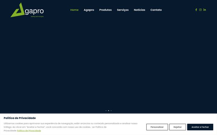 Ekrano kopija agapro.com.br