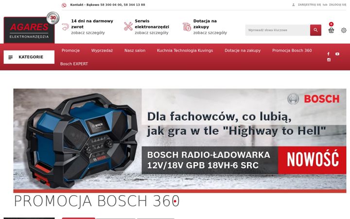 Ekrano kopija agaresbosch.com.pl