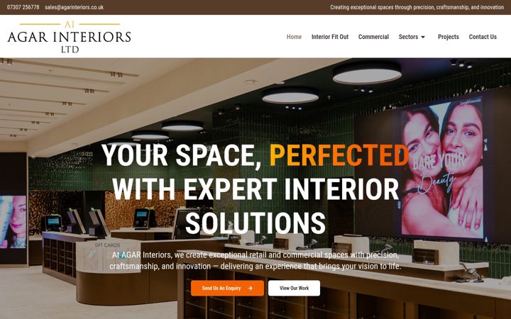 Ekrano kopija agarinteriors.co.uk