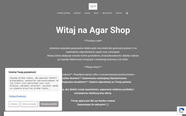 Screenshot of agarshop.pl