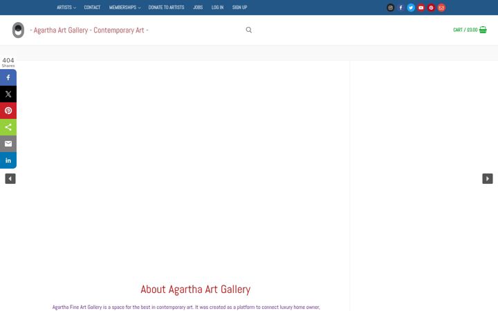 Screenshot of agarthaartgallery.com