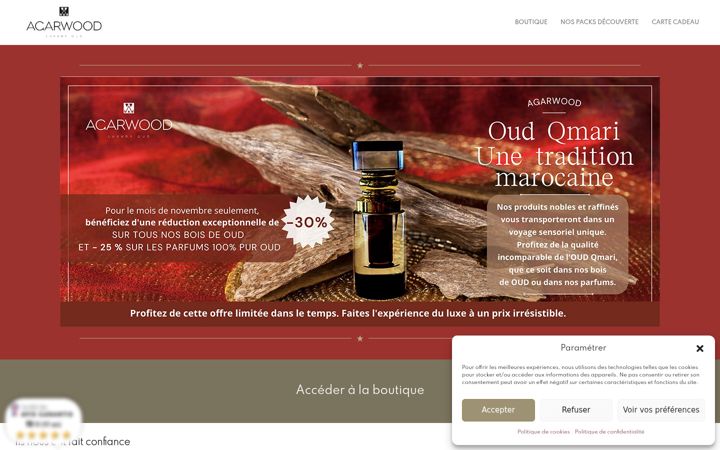 Screenshot ta' agarwood-maroc.com