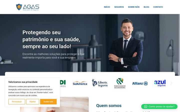 Screenshot of agascorretora.com.br