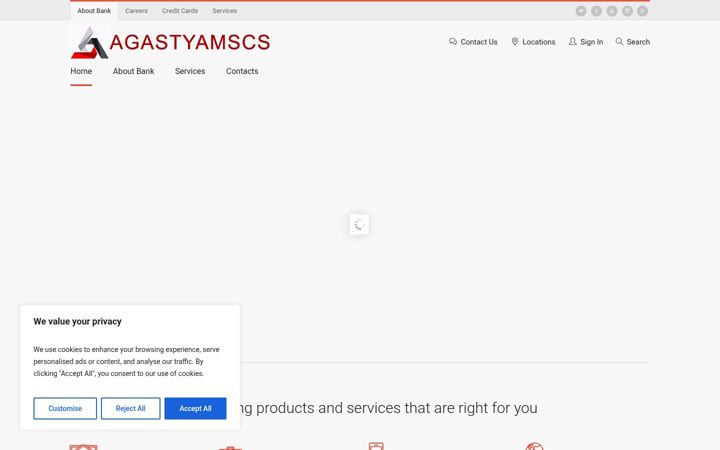 Snímek obrazovky agastyamscs.com
