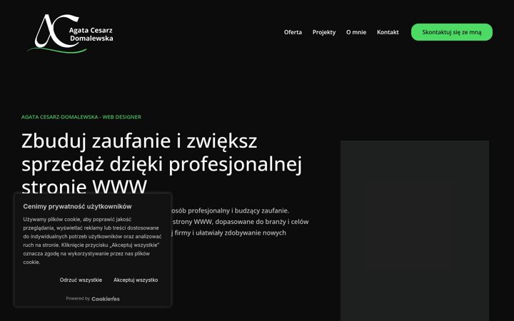 Screenshot of agatacesarzdomalewska.pl