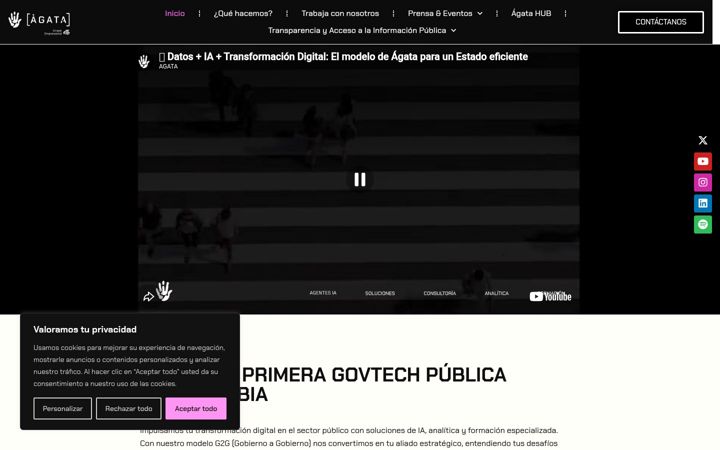 Screenshot von agatadata.com