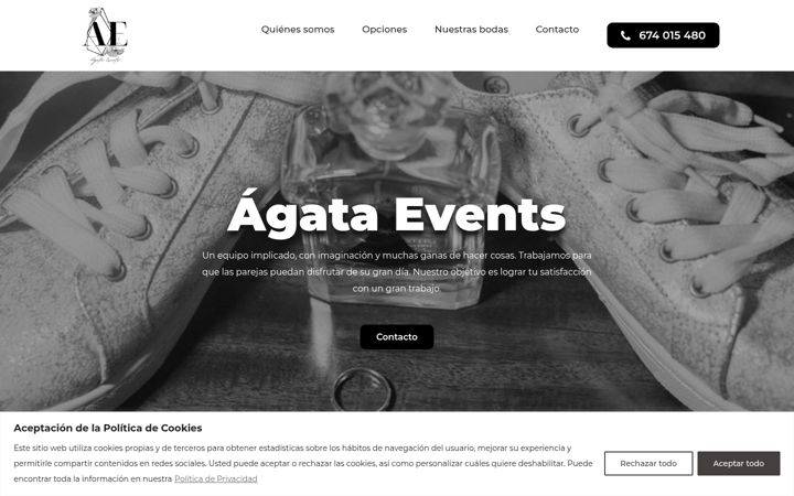 Screenshot von agataevents.com