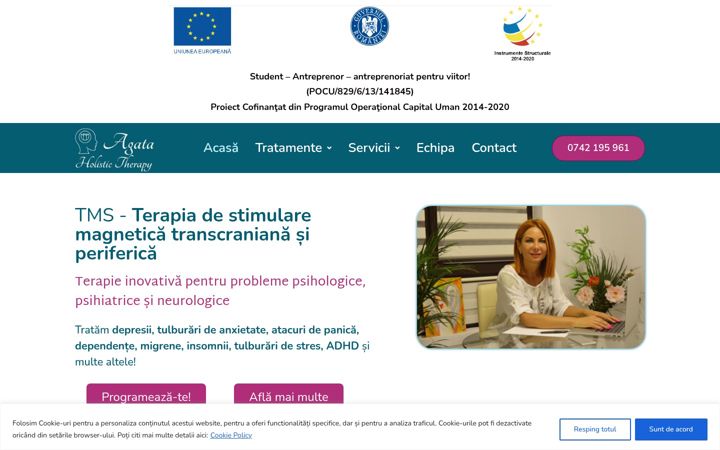 Screenshot of agataholistictherapy.ro