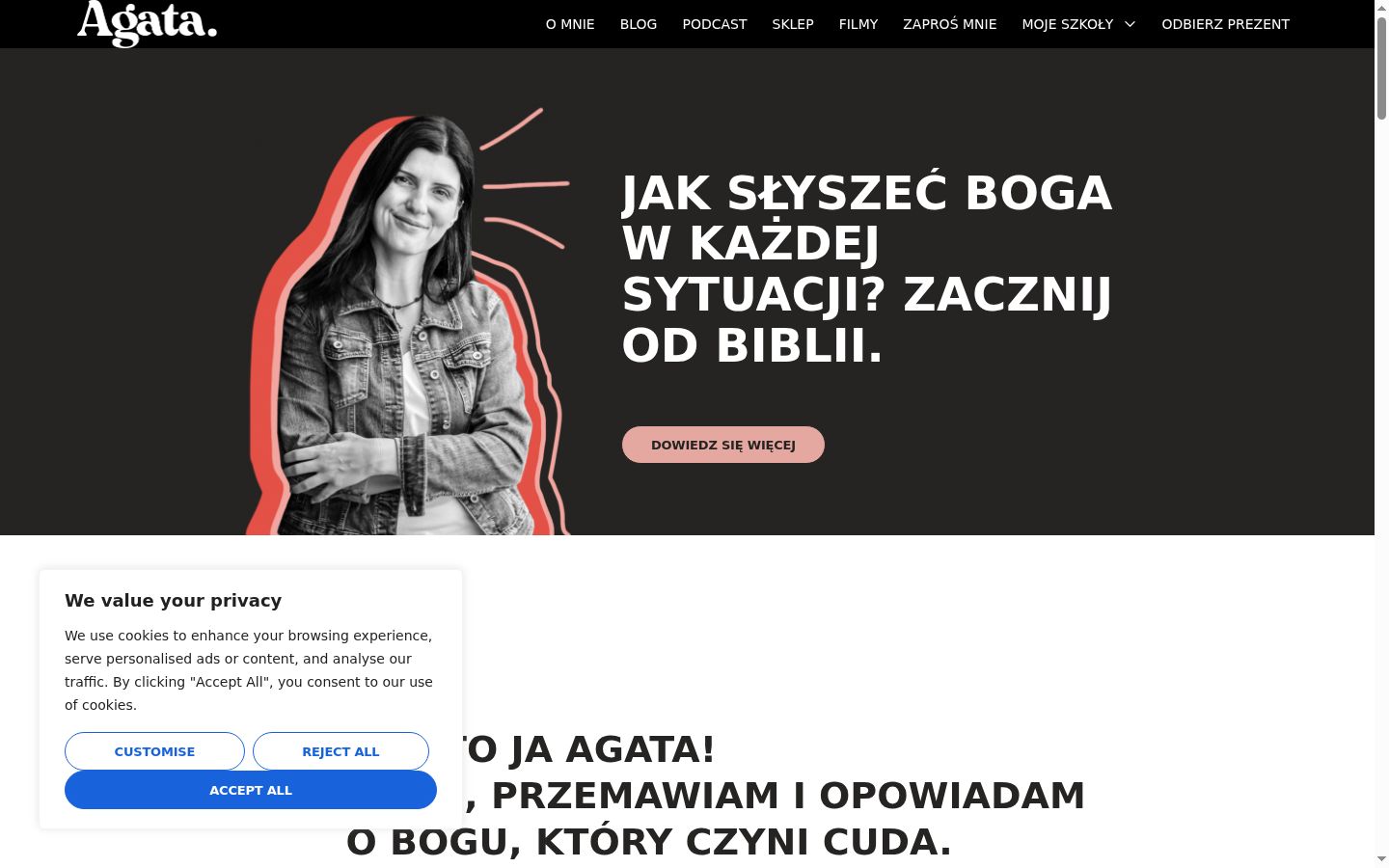 Posnetek zaslona pasice za privolitev, prikazane pred kakršno koli interakcijo