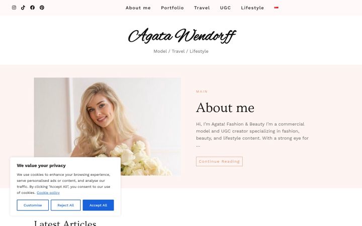 Screenshot of agatawendorff.com