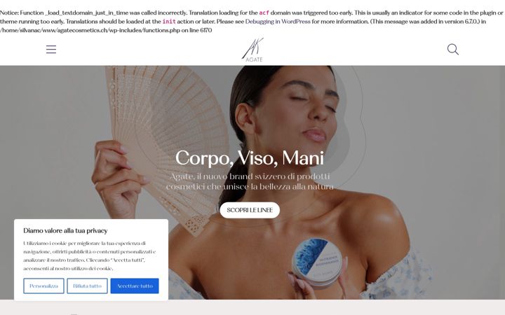 Screenshot of agatecosmetics.ch