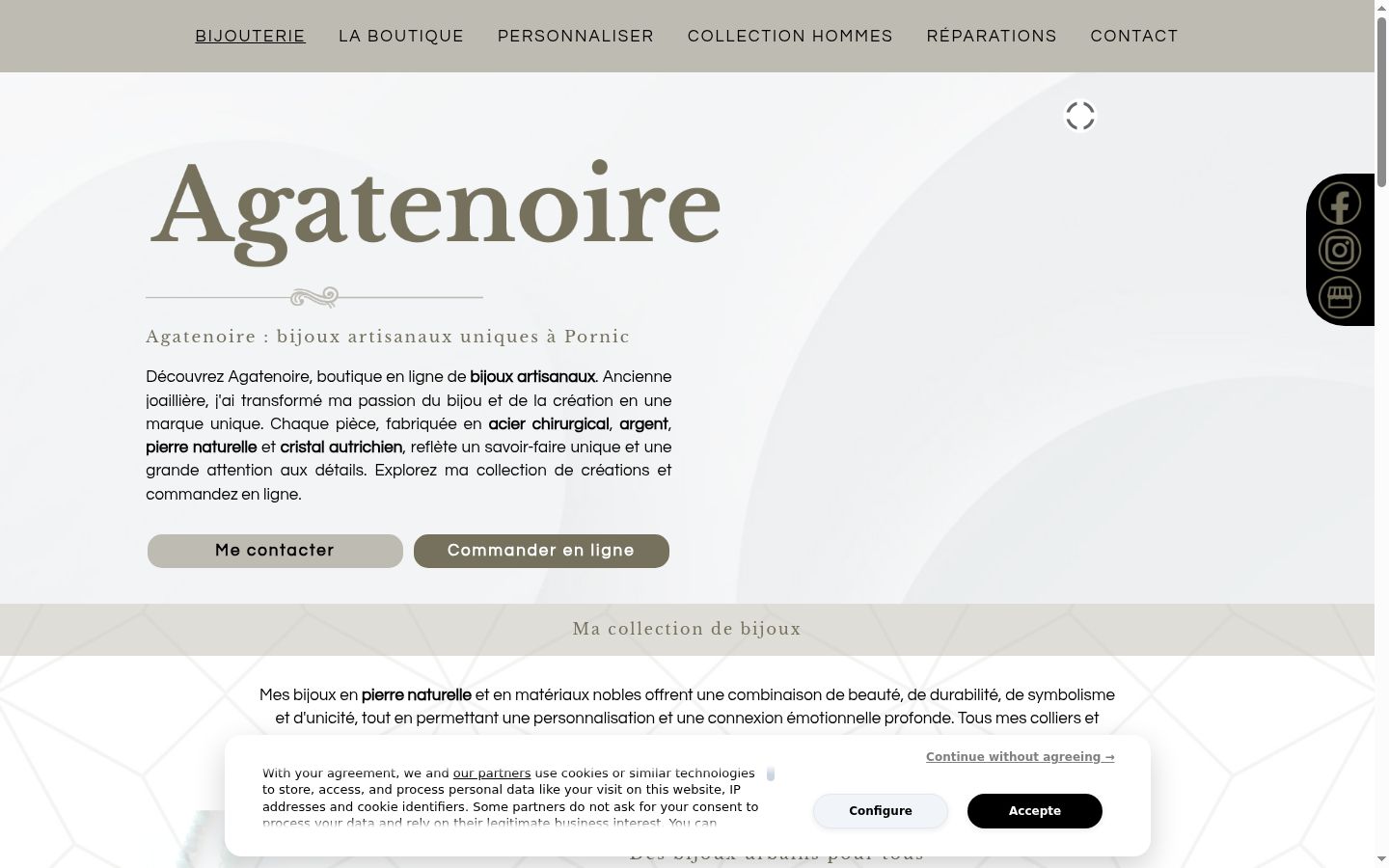 Screenshot of the consent banner shown before any interaction