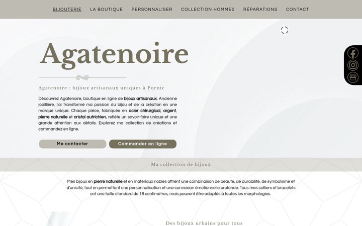 Screenshot of agatenoire-bijoux.fr