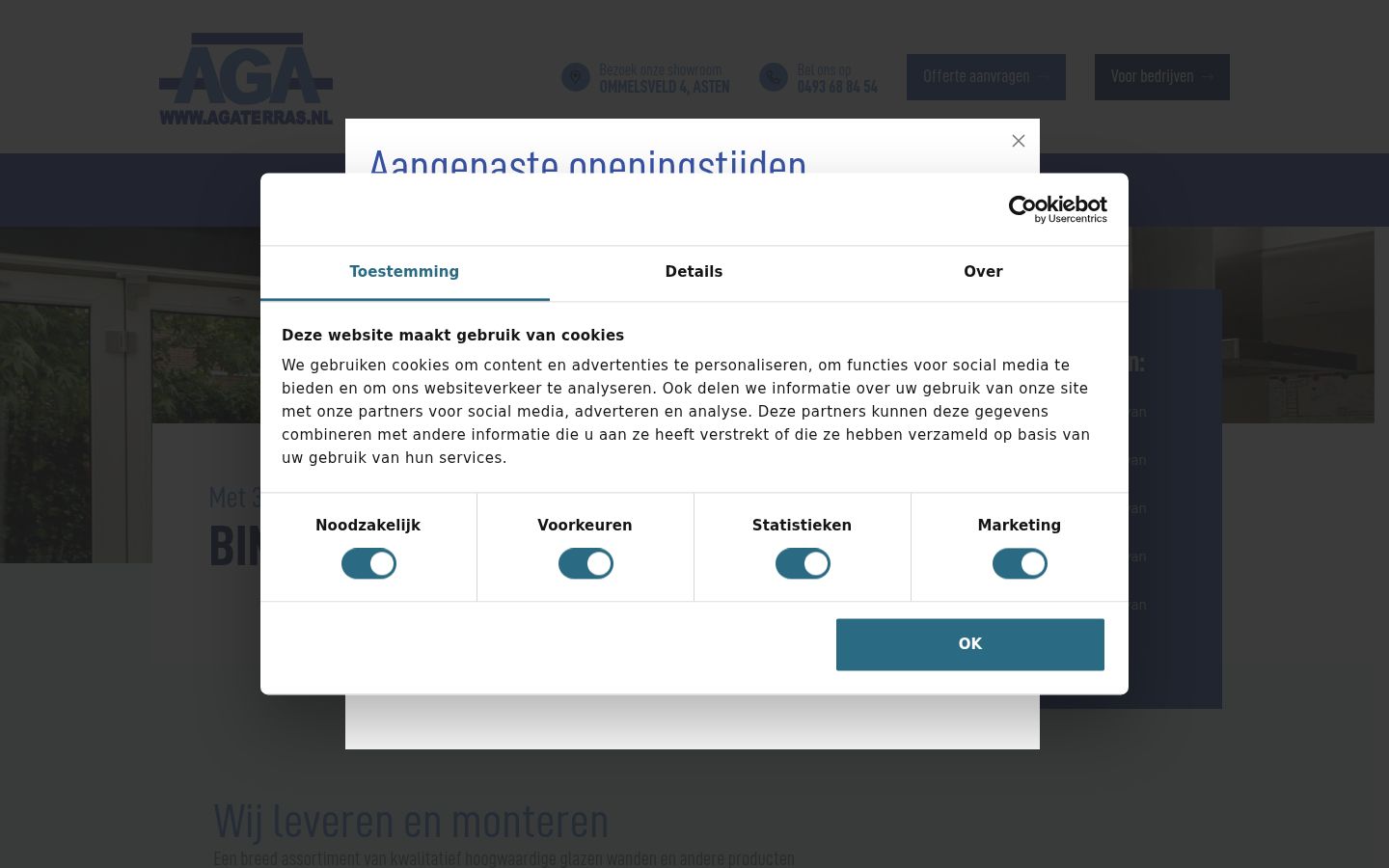 Screenshot del banner di consenso mostrato prima di qualsiasi interazione