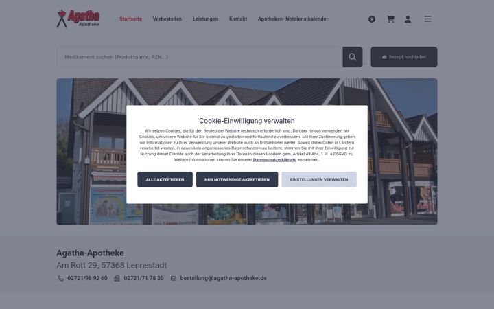 Ekraanipilt saidist agatha-apotheke.de