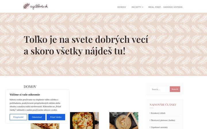 Snímek obrazovky agattovie.sk