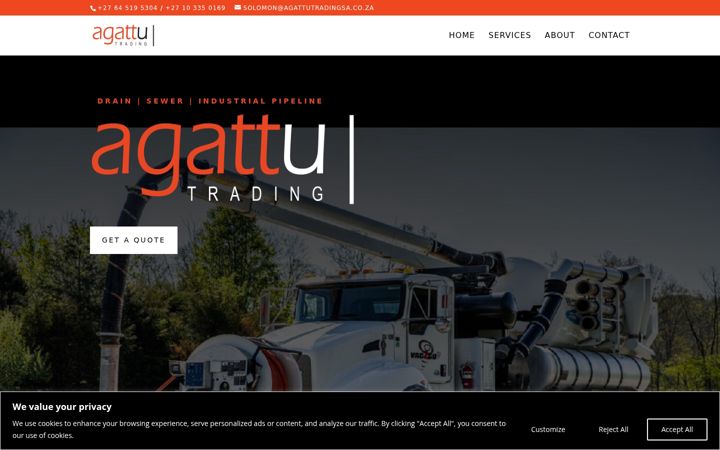 Screenshot of agattutradingsa.co.za