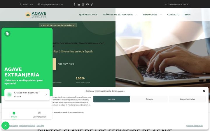 Screenshot von agave-extranjeria.es