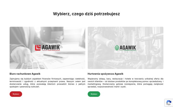 Captură de ecran a agawik.pl