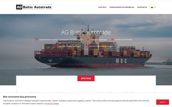 Screenshot stránky agbalticautotrade.lt