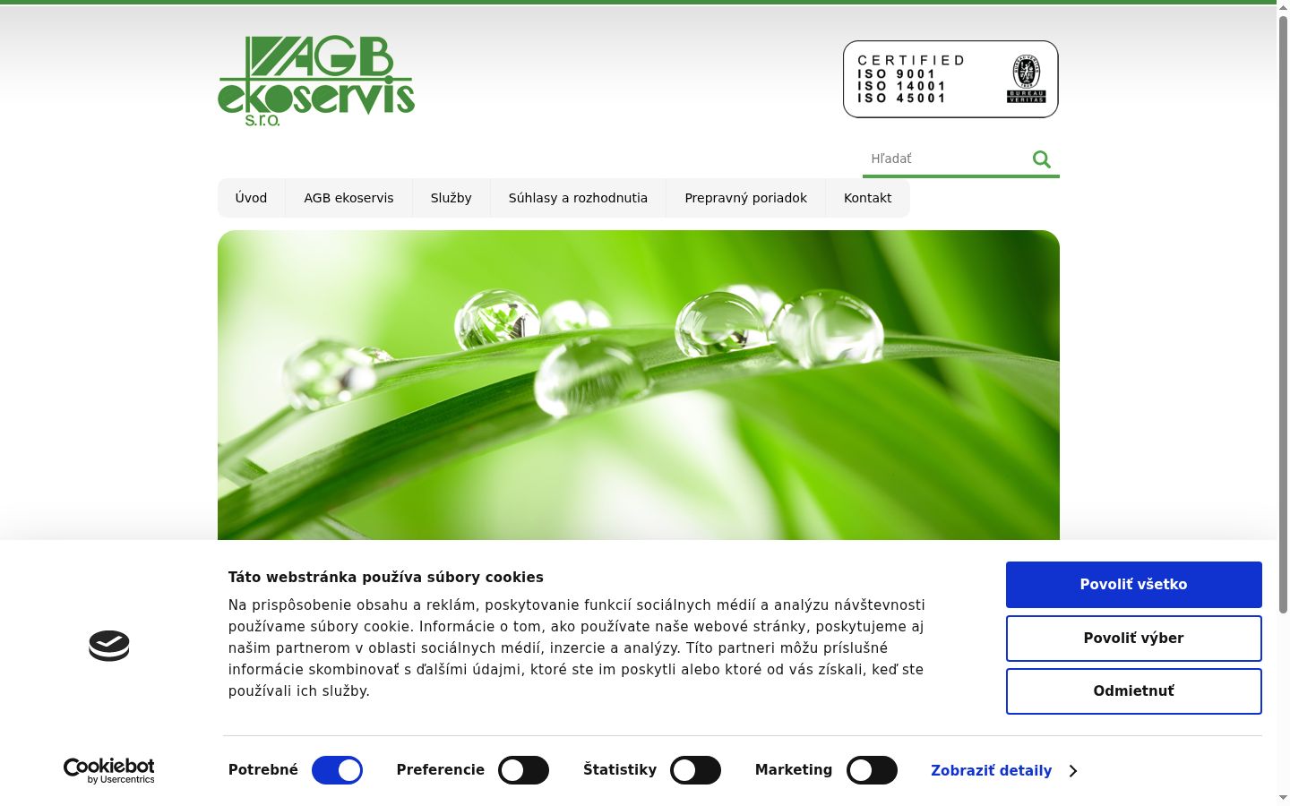 Screenshot del banner di consenso mostrato prima di qualsiasi interazione