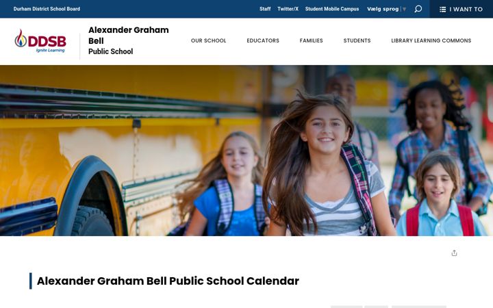 Screenshot of agbell-calendar.ddsb.ca