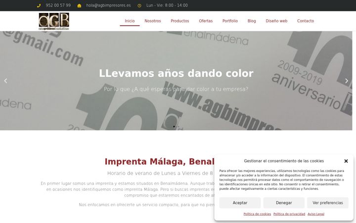 Screenshot ta' agbimpresores.es