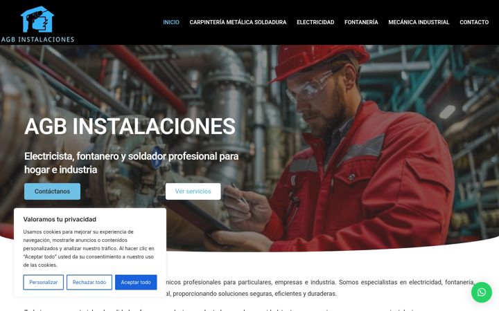 Skærmbillede af agbinstalaciones.com