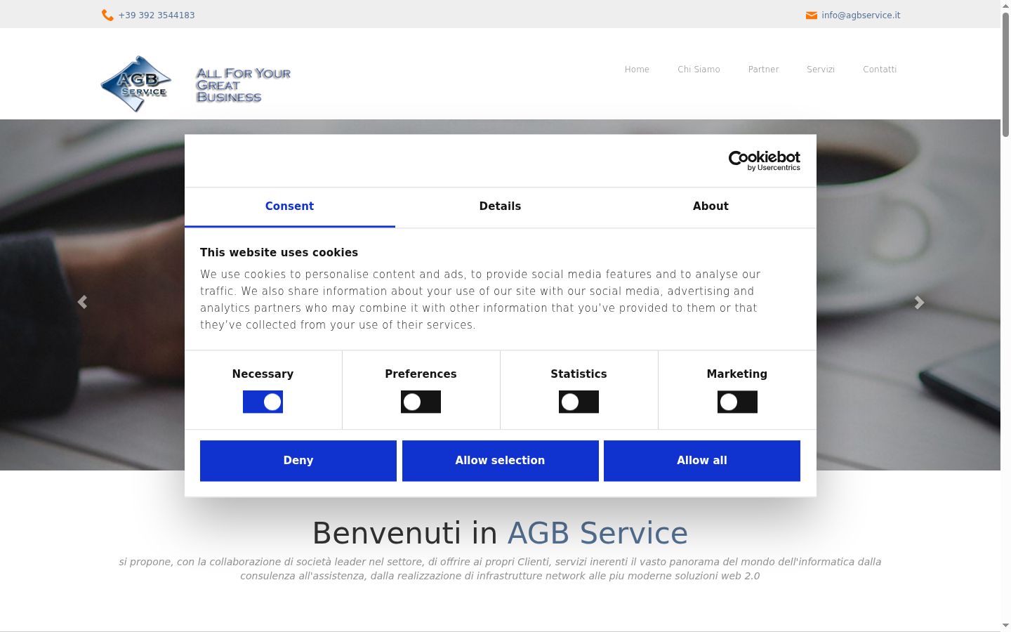 Screenshot tal-banner tal-kunsens muri qabel kwalunkwe interazzjoni