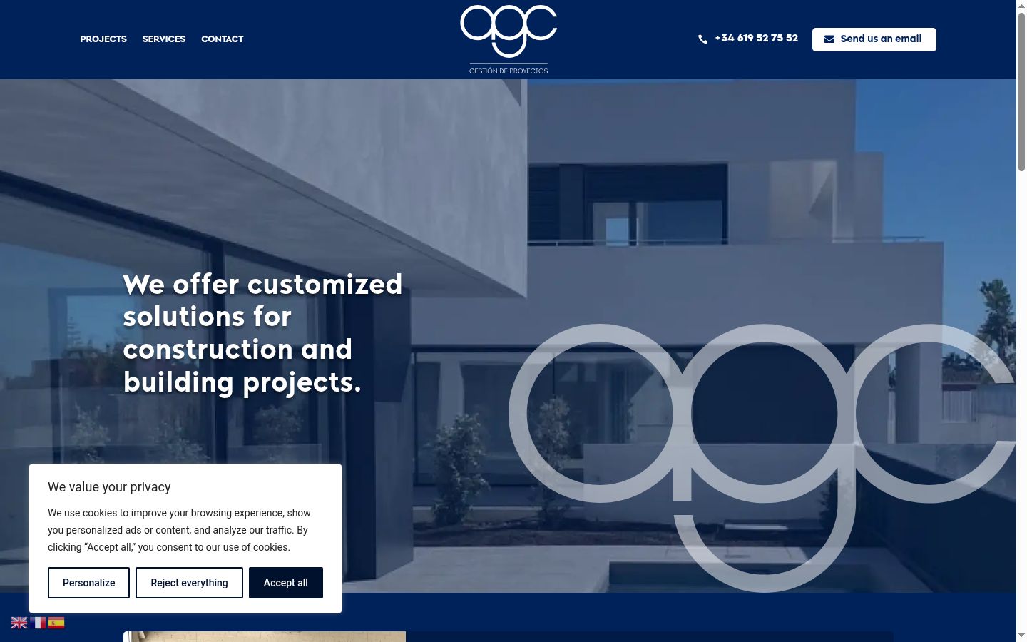 Screenshot of the consent banner shown before any interaction