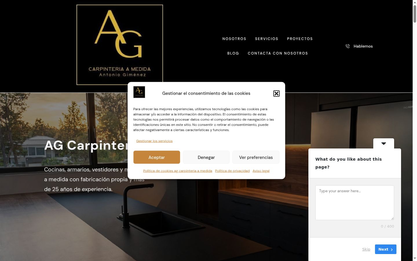 Screenshot del banner di consenso mostrato prima di qualsiasi interazione