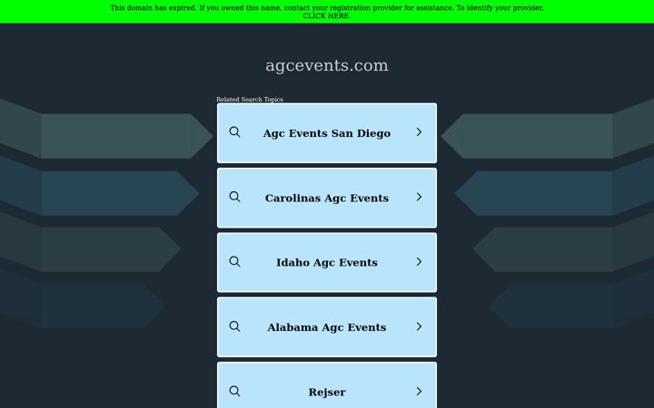 Snímek obrazovky agcevents.com