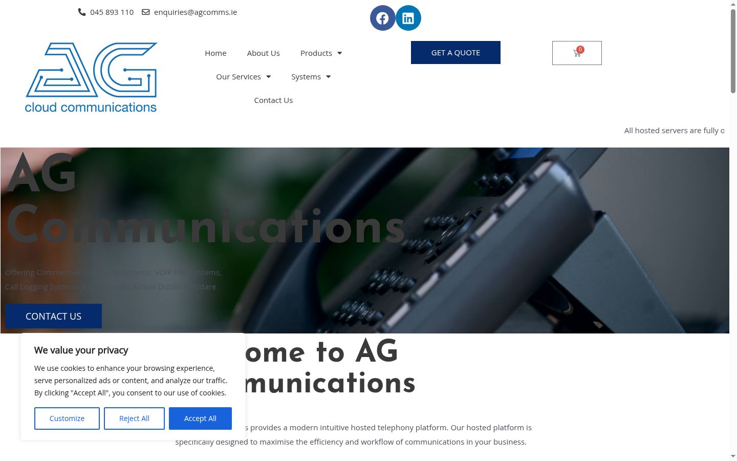 Capture d'écran de la bannière de consentement affichée avant toute interaction