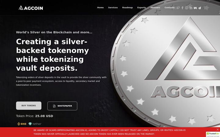 Skærmbillede af agcoin.io