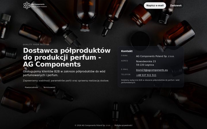 Screenshot ta' agcomponents.eu