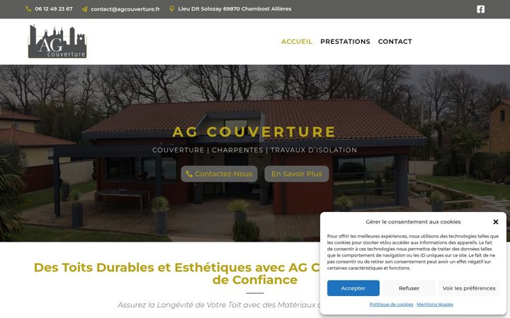 Screenshot of agcouvertures69.fr