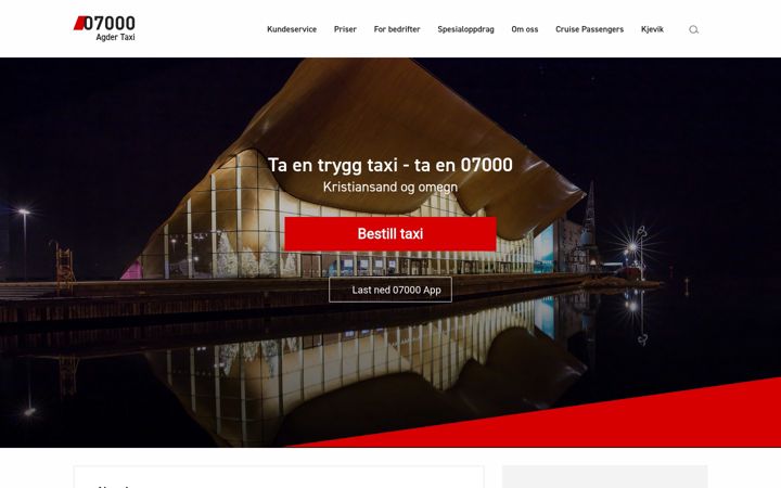 Ekraanipilt saidist agdertaxi.no
