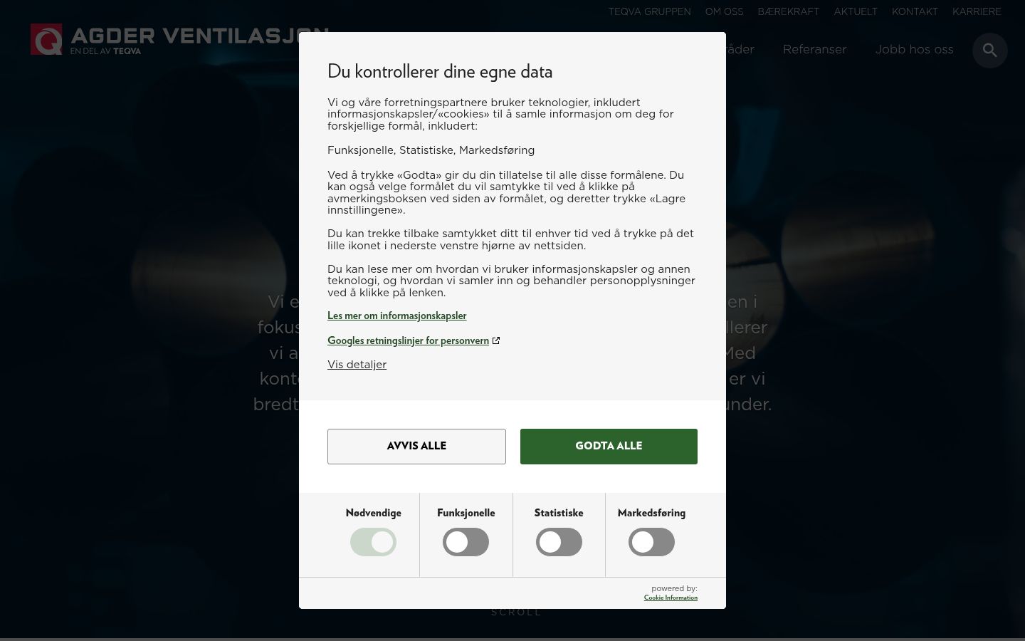 Ekraanipilt nõusolekubännerist, mida näidati enne mis tahes suhtlust
