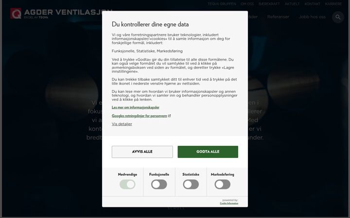 Ekraanipilt saidist agdervent.no