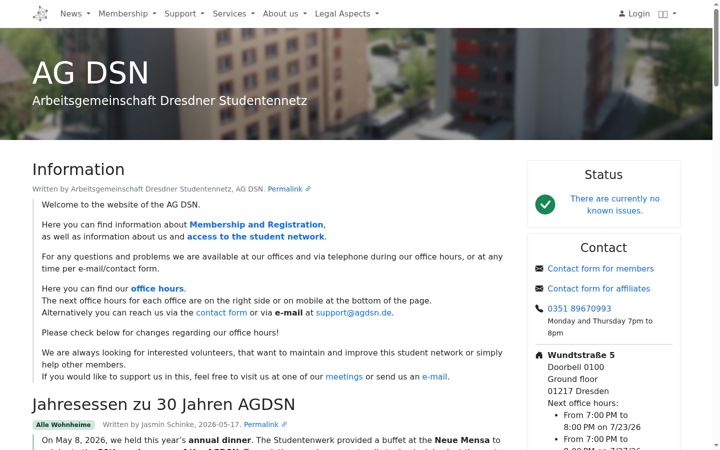 Screenshot of agdsn.de