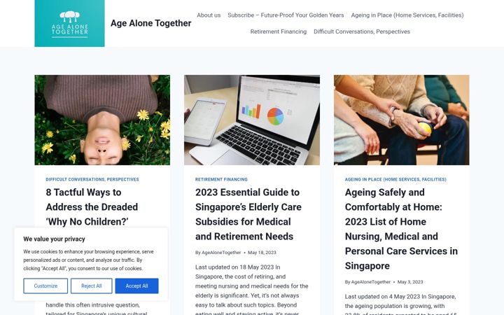 Screenshot of agealonetogether.com
