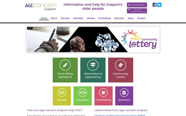 Screenshot of ageconcerngosport.org.uk