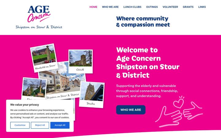 Screenshot of ageconcernshipston.org